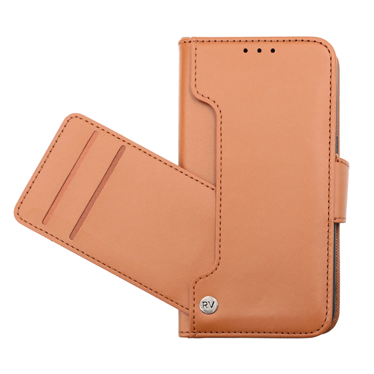 iPhone 14 Pro Plånboksfodral Extra Kortfack Rvelon - Brun