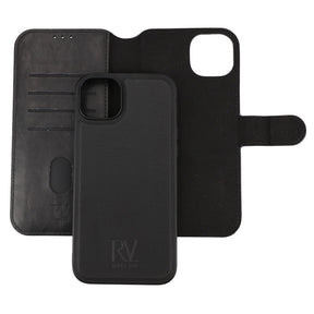 iPhone 15 Plus Plånboksfodral Magnet Rvelon - Svart