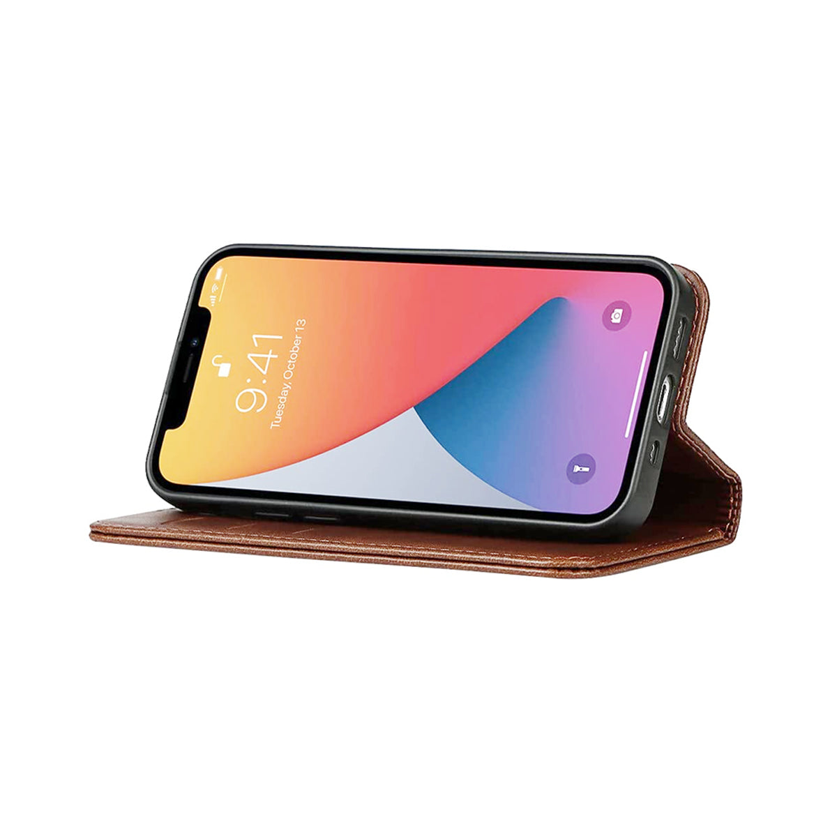 iPhone 13 Plånboksfodral Läder Rvelon - Brun