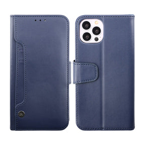 iPhone 14 Pro Max Plånboksfodral Extra Kortfack Rvelon - Blå