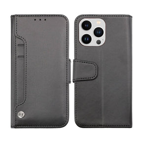 iPhone 14 Pro Plånboksfodral Extra Kortfack Rvelon - Svart