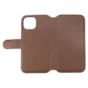 iPhone 15 Plånboksfodral Läder Rvelon - Brun