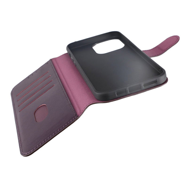 Plånboksfodral Läder Rvelon till iPhone 15 Pro Max - Lila