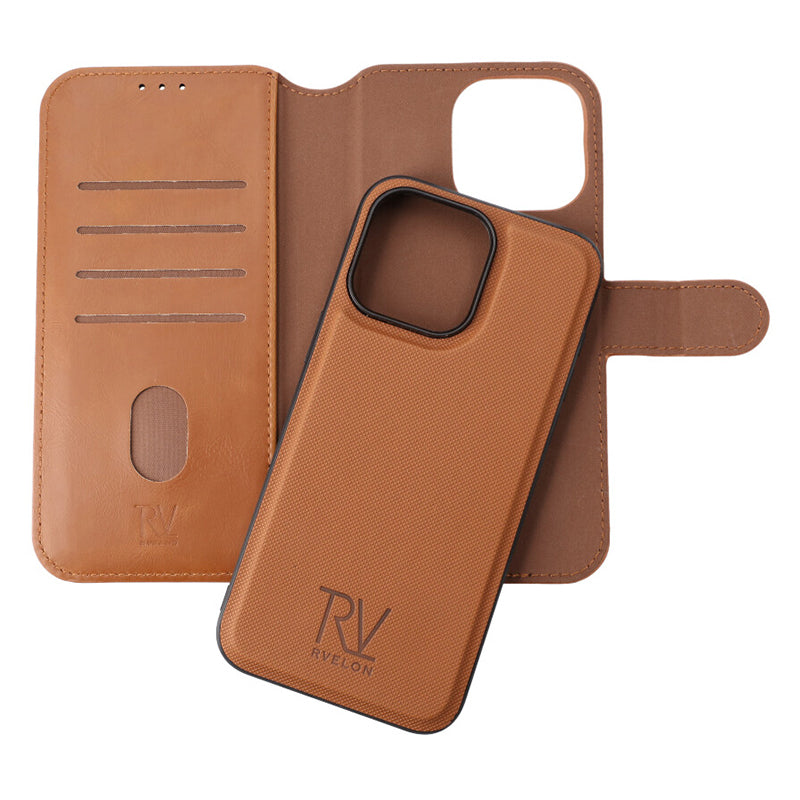 iPhone 15 Pro Max Plånboksfodral Magnet Rvelon - Brun