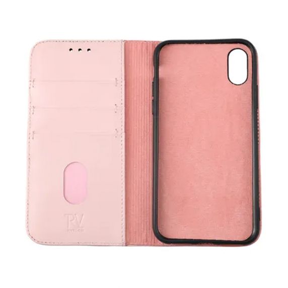 iPhone X/XS Plånboksfodral Läder Rvelon - Rosa