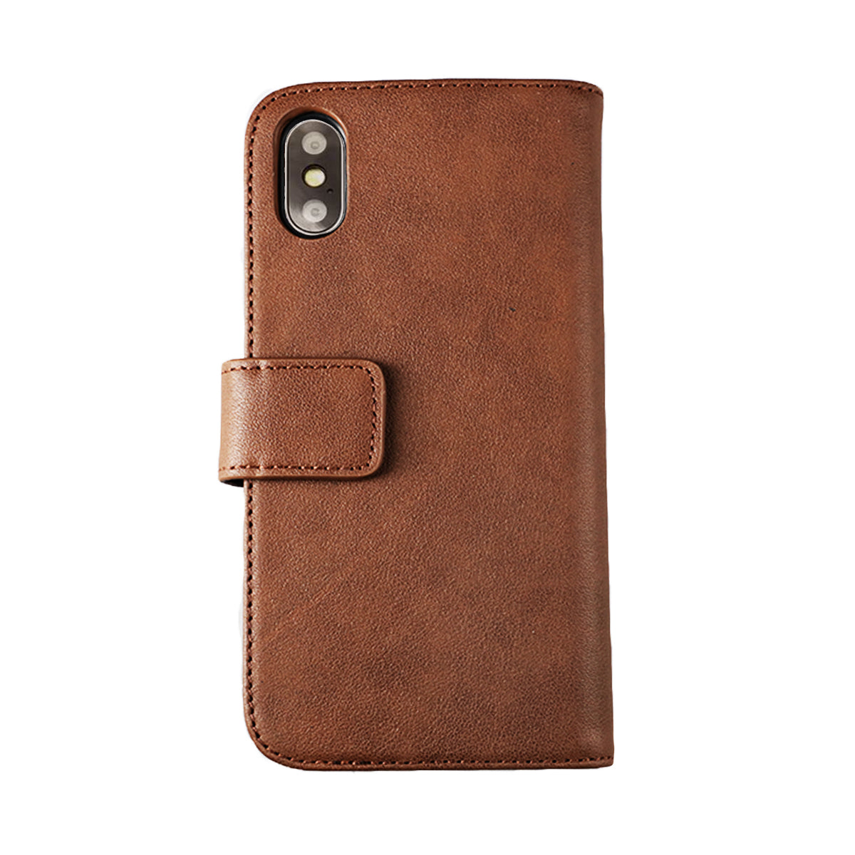 iPhone X/XS Plånboksfodral Låder Rvelon - Brun