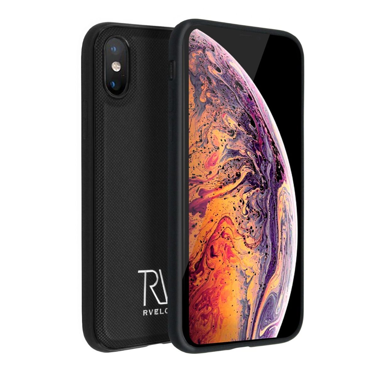 iPhone XS Max Plånboksfodral Magnet Rvelon - Svart