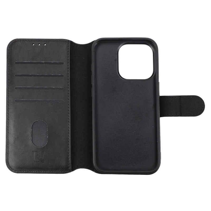 iPhone 15 Pro Plånboksfodral Magnet Rvelon - Svart