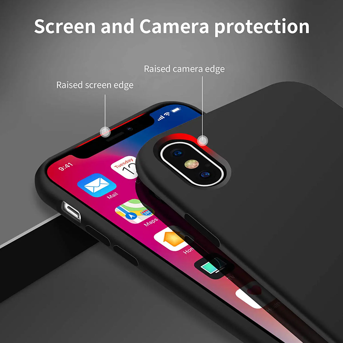 iPhone X/XS Silikonskal Rvelon - Svart