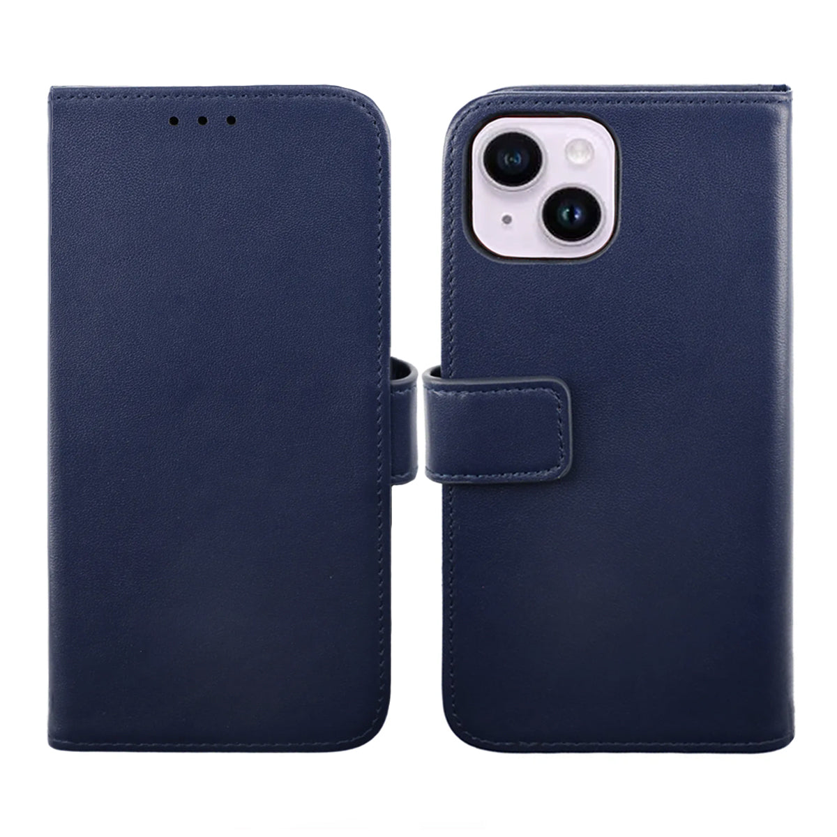iPhone 14 Plånboksfodral Läder Rvelon - Blå