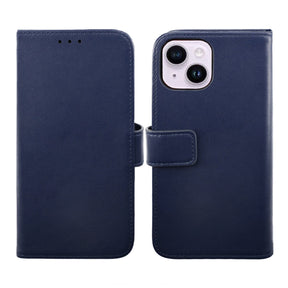 iPhone 14 Plånboksfodral Läder Rvelon - Blå