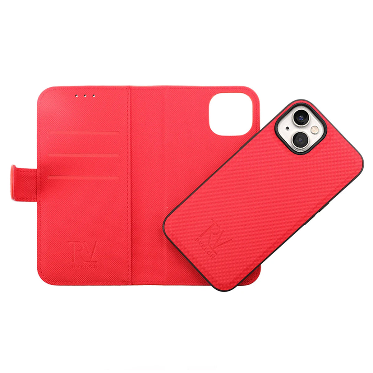 iPhone 14 Plånboksfodral Magnet Rvelon - Röd