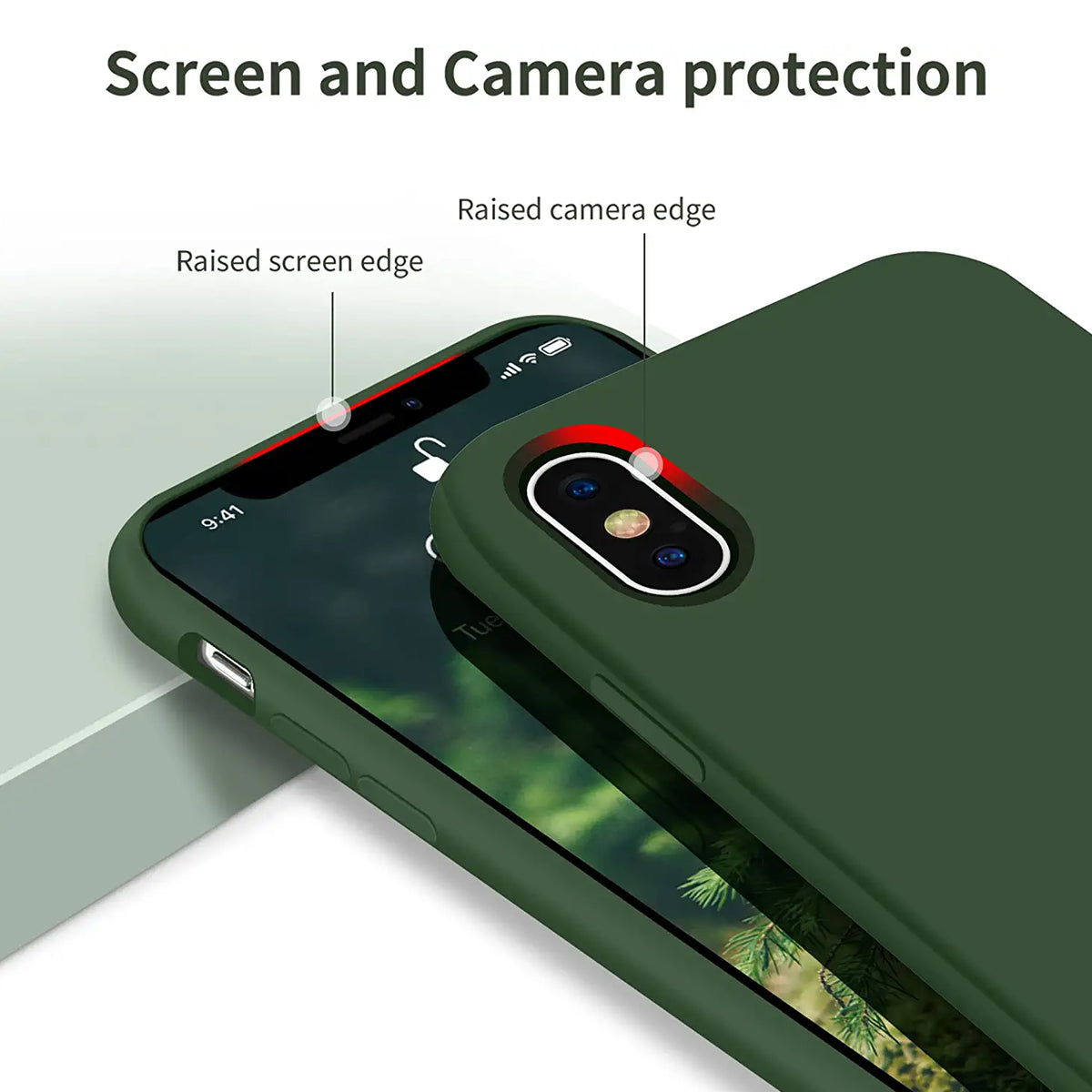 iPhone X/XS Silikonskal Rvelon - Grön
