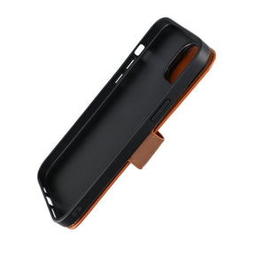 iPhone 15 Plus Plånboksfodral med Magsafe Rvelon - Brun