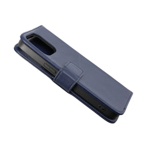 iPhone 14 Pro Plånboksfodral Läder Rvelon - Blå