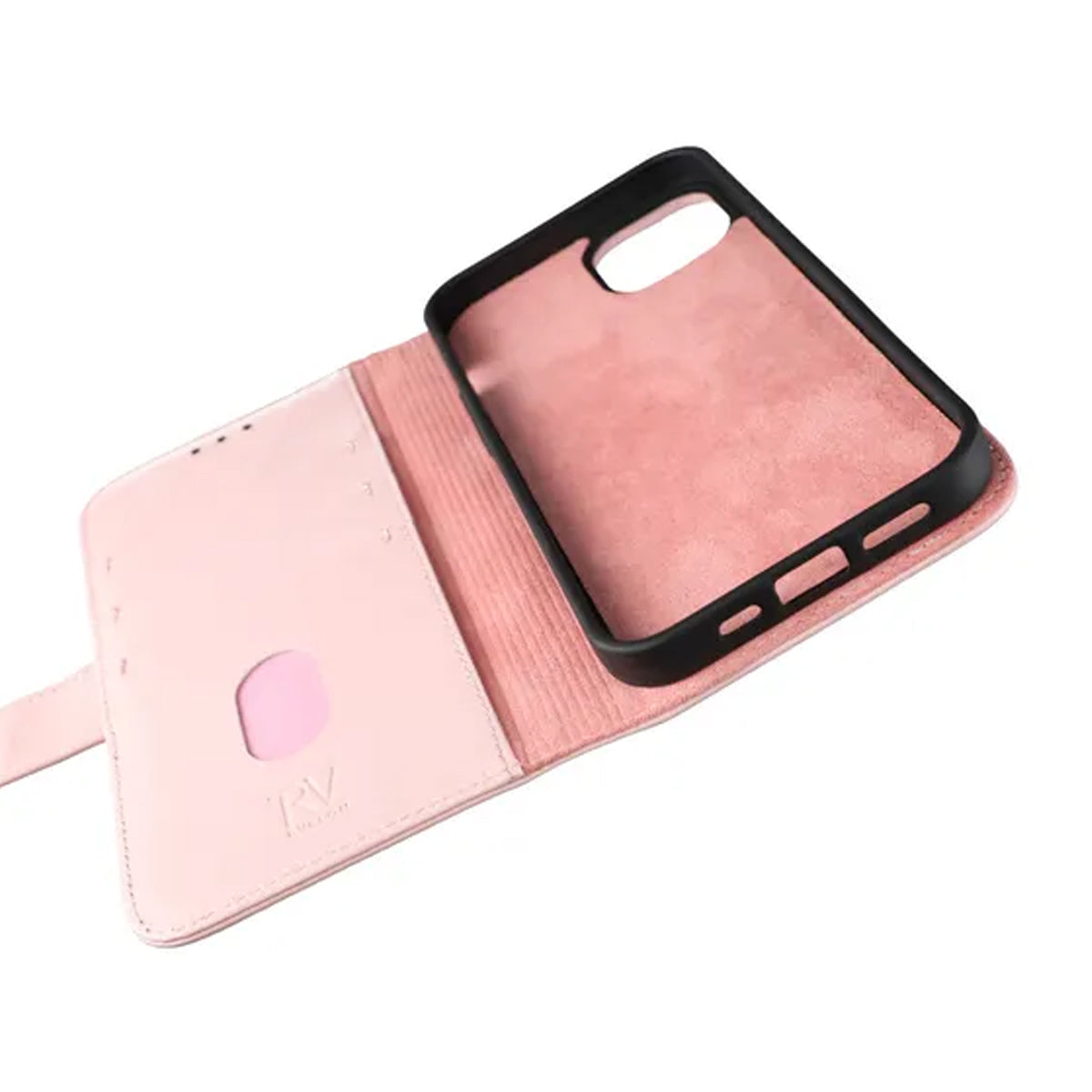 iPhone 13 Pro Plånboksfodral Låder Rvelon - Rosa