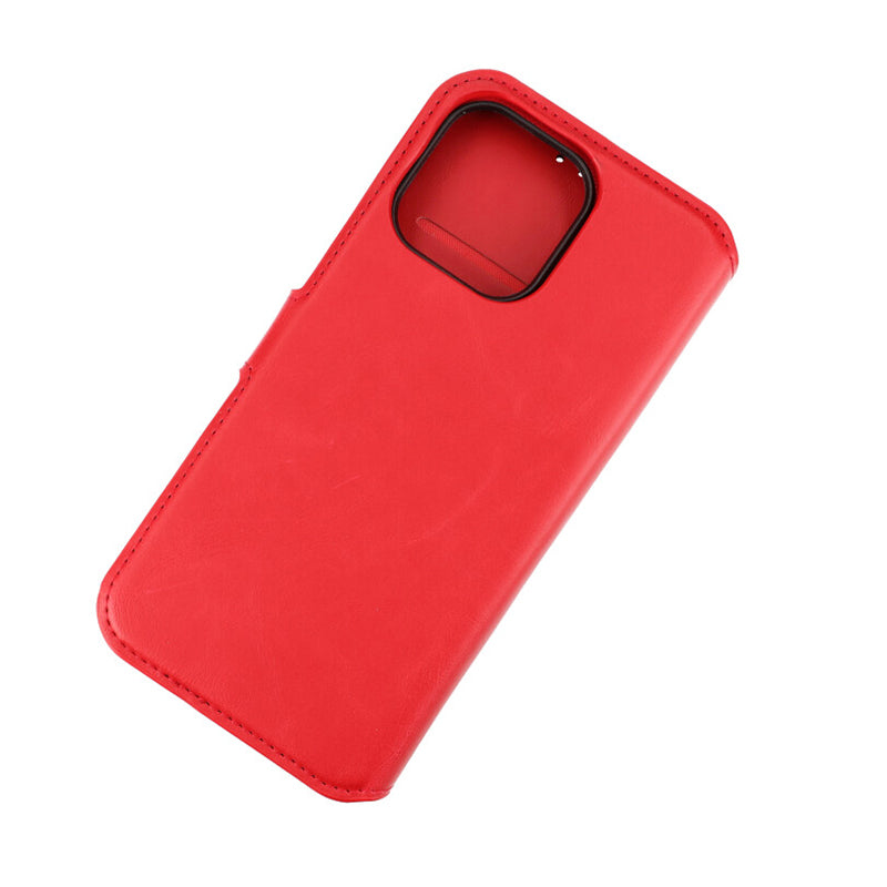 iPhone 15 Pro Max Plånboksfodral Magnet Rvelon - Röd