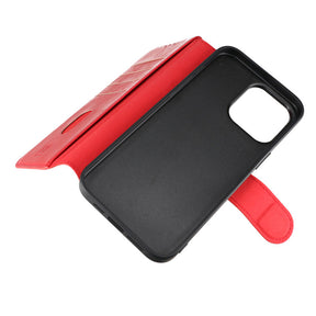 iPhone 15 Pro Max Plånboksfodral med Magsafe Rvelon - Röd