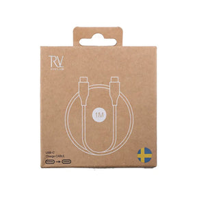 Rvelon USB-C till USB-C Kabel 1m - Vit