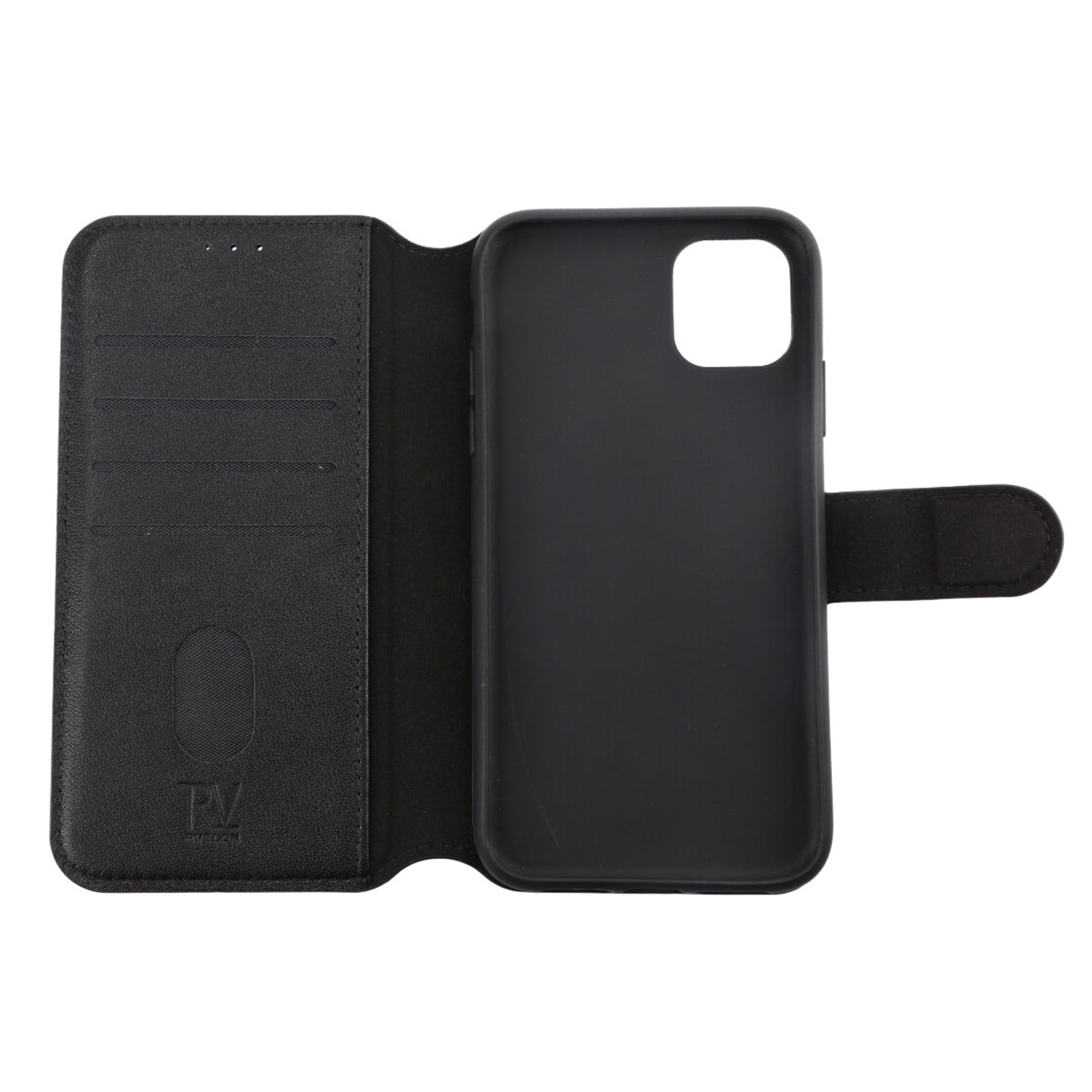 iPhone 11 Plånboksfodral Läder Rvelon - Svart