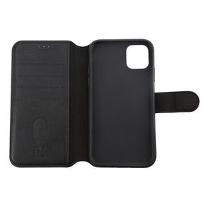iPhone 11 Plånboksfodral Läder Rvelon - Svart