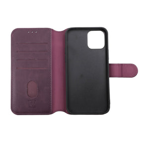iPhone 12/12 Pro Plånboksfodral Magnet Rvelon - Mörklila