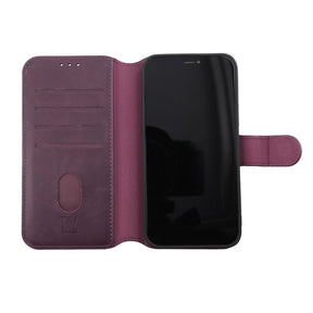 iPhone 12/12 Pro Plånboksfodral Magnet Rvelon - Mörklila
