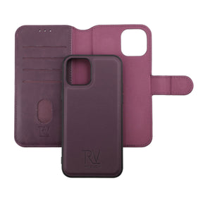 iPhone 12/12 Pro Plånboksfodral Magnet Rvelon - Mörklila