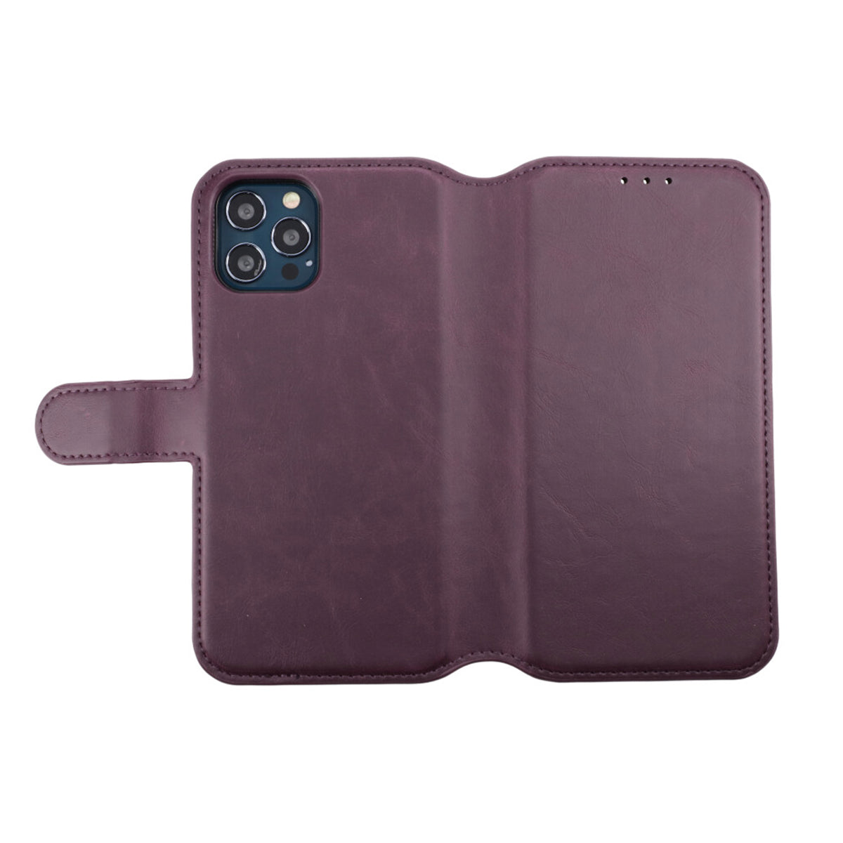 iPhone 12/12 Pro Plånboksfodral Magnet Rvelon - Mörklila