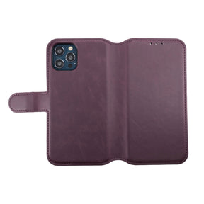 iPhone 12/12 Pro Plånboksfodral Magnet Rvelon - Mörklila