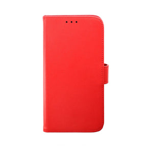 iPhone 14 Pro Max Plånboksfodral Läder Rvelon - Röd