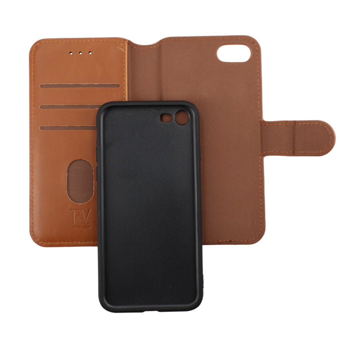 iPhone 7/8/SE (2020/2022) Plånboksfodral Magnet Rvelon - Guldbrun