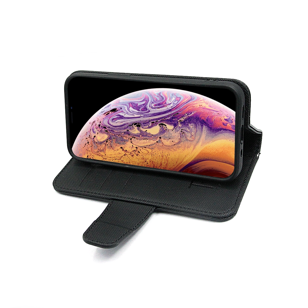 iPhone XS Max Plånboksfodral Extra Kortfack Rvelon - Svart